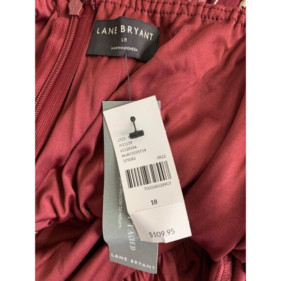 Womens Lane Bryant Peasant Dress Size 18 Off Shoulder Midi Length A-line 6850 - Picture 13 of 15